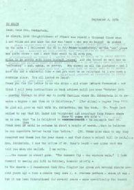 Portada:Carta dirigida a Aniela Rubinstein. Nueva York, 02-09-1976