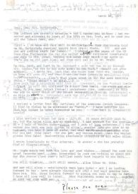 Portada:Carta dirigida a Aniela Rubinstein. Jackson Heights (Nueva York), 30-03-1977