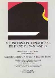 Portada:X Concurso Internacional de Piano de Santander