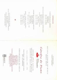 Portada:Pruebas de Selección de Alumnos Curso 1993-94 : Convocatoria de Becas : Cátedra de Piano Banco Santander