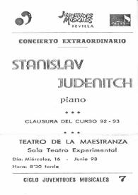 Portada:Concierto Extraordinario : Stanislav Judenitch (Piano) : Clausura del Curso 1992 - 1993