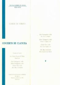 Portada:Cursos de Verano : Concierto de Clausura : Cuarteto de Cuerda de la Escuela Superior de Música Reina Sofia