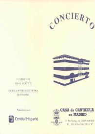 Portada:Concierto : Casa de Cantabria en Madrid