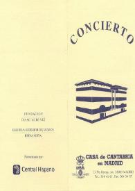 Portada:Concierto : Casa de Cantabria en Madrid