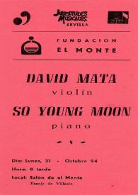 Portada:Fundación El Monte : David Mata (Violín) y So Young Moon (Piano)