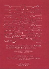 Portada:XII Concurso Internacional de Piano de Santander Paloma O'Shea = XII Concours International de Piano Paloma O'Shea