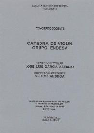 Portada:Concierto Docente : Cátedra de Violín Grupo Endesa