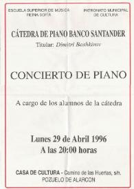 Portada:Concierto de Piano : A cargo de los alumnos de la Cátedra