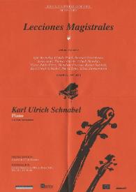 Portada:Lecciones Magistrales : Karl Ulrich Schnabel