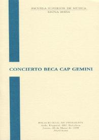Portada:Concierto Beca Cap Gemini = Concert Beca Cap Gemini