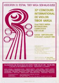 Portada:32 Concurso Internacional de Violín  Tibor Varga - Sion = 32e Concours International de Violon Tibor Varga - Sion
