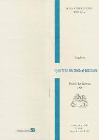 Portada:Concierto : Quinteto Sir Thomas Beecham : Premios La Rebotica 1999