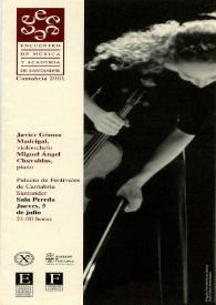 Portada:Encuentro de Música y Academía de Santander : Cantabria 2001