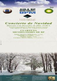 Portada:Concierto de Navidad : Cuarteto Mendelssohn de BP
