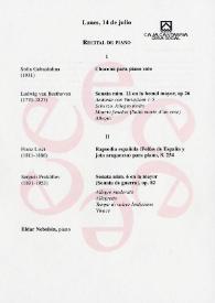 Portada:Encuentro de Música y Academia de Santander : Cantabria 2003 : Ciclo de Conciertos en la Sala Pereda.