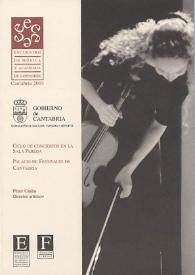 Portada:Encuentro de Música y Academia de Santander 2003 : Ciclo de Conciertos en la Sala Pereda
