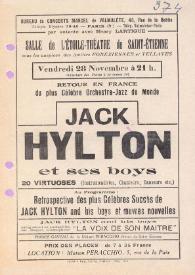 Portada:Jack Hylton et ses boys : Retrospective des plus Célebres Succés de Jack Hylton and his boys et oeuvres nouvelles
