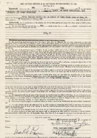 Portada:Contrato entre Arthur Rubinstein y Civic Concert Service Inc. para un concierto