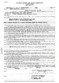 Portada:Contrato entre Arthur Rubinstein y Allied Arts Corporation para un concierto