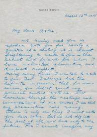 Portada:Carta dirigida a Arthur Rubinstein. Nueva York, 12-03-1956