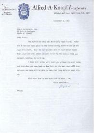 Portada:Carta dirigida a Arthur Rubinstein. Nueva York, 09-09-1969