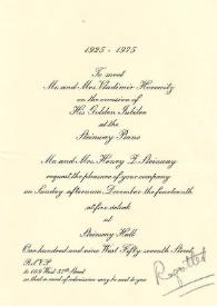 Portada:Invitación para las bodas de oro, 14-12-1975