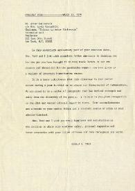 Portada:Carta dirigida a Arthur Rubinstein. Nueva York, 11-03-1976