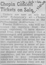 Portada:Chopin Concert Tickets on Sale
