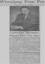 Portada:Concert Method : Pianist Plays For One