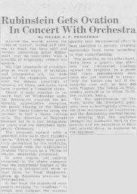 Portada:Rubinstein Gets Ovation In Concert With Orchestra