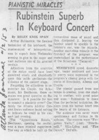 Portada:Rubinstein Superb In Keyboard Concert