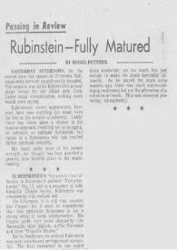 Portada:Rubinstein - fully matured