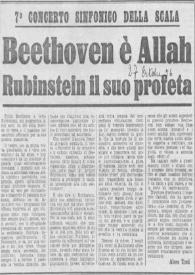 Portada:7º Concerto Sinfonico Della Scala : Beethoven è Allah Rubinstein il suo profeta