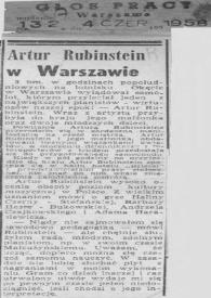 Portada:Artur (Arthur) Rubinstein w Warszawie