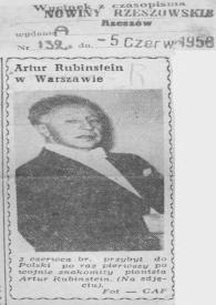 Portada:Artur (Arthur) Rubinstein w Warszawie