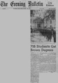 Portada:716 Students Get Brown Degrees; 10 Guests Cited