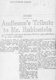 Portada:Audience's tribute to Mr.Rubinstein