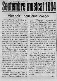 Portada:Septembre musical 1964 : hier soir: deuxième concert