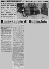 Portada:Nostra esclusiva intervista con il celebre pianista : il messaggio di Rubinstein