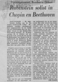 Portada:Openingsconcert residentie orkest : Rubinstein solist in Chopin en Beethoven