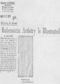 Portada:Rubenstein (Rubinstein) artistry is illustrated