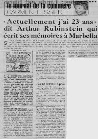 Portada:\"Actuellement j'ai 23 ans\" dit Arthur Rubinstein qui écrit ses mémoires à Marbella