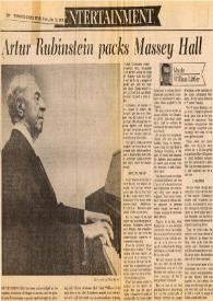 Portada:Artur (Arthur) Rubinstein packs Massey Hall