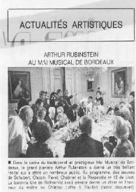 Portada:Arthur Rubinstein au Mai Musical de Bordeaux