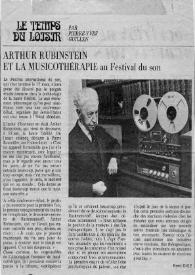 Portada:Arthur Rubinstein et la musicothérapie au Festival du son