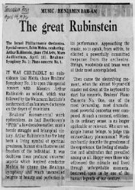 Portada:The great Rubinstein