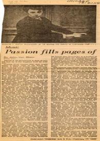Portada:Passion fills pages of Rubinstein memoirs