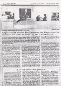 Portada:Exposición sobre Rubinstein en España con motivo del centenario de su nacimiento