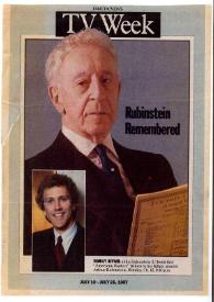 Portada:Rubinstein remember : A rhapsody in words and music : PBS tunes in on the late, great Arthur Rubinstein