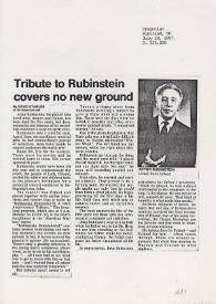 Portada:Tribute to Rubinstein covers no new ground